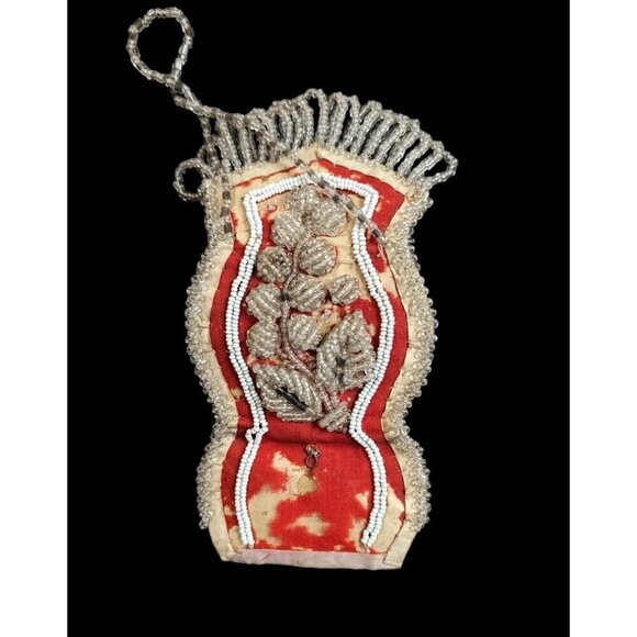 Vintage Iroquois Native American Beaded Souvenir Pouch pin cushion Purse asis - Picture 4 of 9